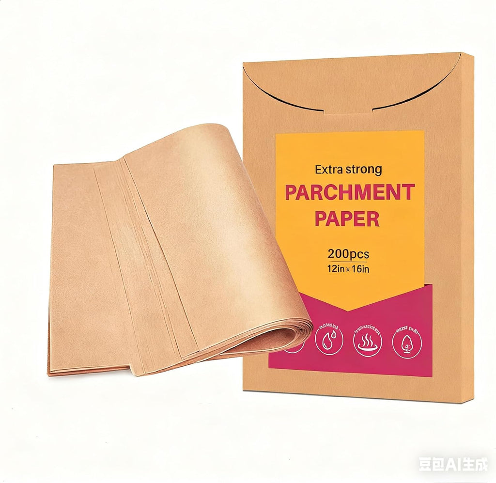 Precut Parchment Paper - Non-Stick Baking Sheets for Air Frying & Grilling | 200 Pcs, 12 x 16 Inch