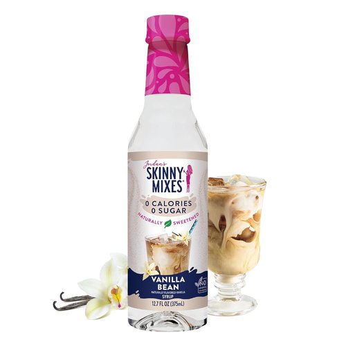 Jordan's Skinny Mixes Sugar Free Coffee Syrup - Vanilla Bean Flavoring for Lattes & Baking | 12.7 Fl Oz