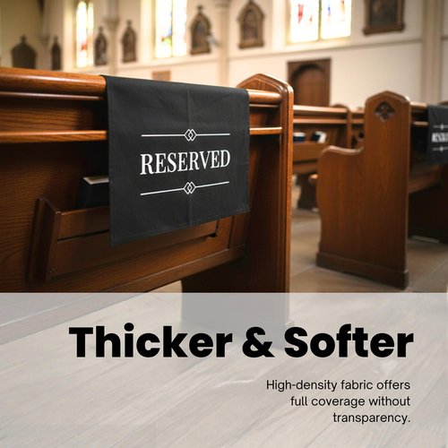 24 Pcs Reserved Seating Signs for Chairs Church Pew Reserved Chair Signs Placeholder with Printed Words for Weddings Parties Celebrations Receptions Church or Event