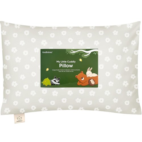 KeaBabies Toddler Pillow - Soft & Breathable Bamboo Travel Pillow with Case | 13x18 for Ages 2-5 (Meadow)