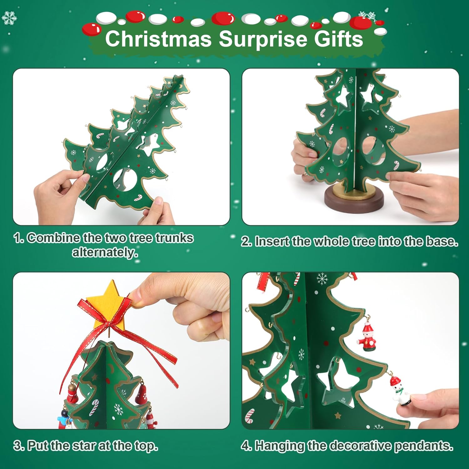 ZEEYUAN Christmas Advent Calendar - 24-Day Countdown Tree Decoration | Perfect Holiday Gift for Kids