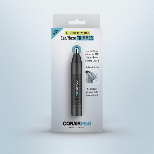 ConairMan Nose Hair Trimmer - Cordless 360 Bevel Blade for Effortless Ear, Nose & Eyebrow Grooming