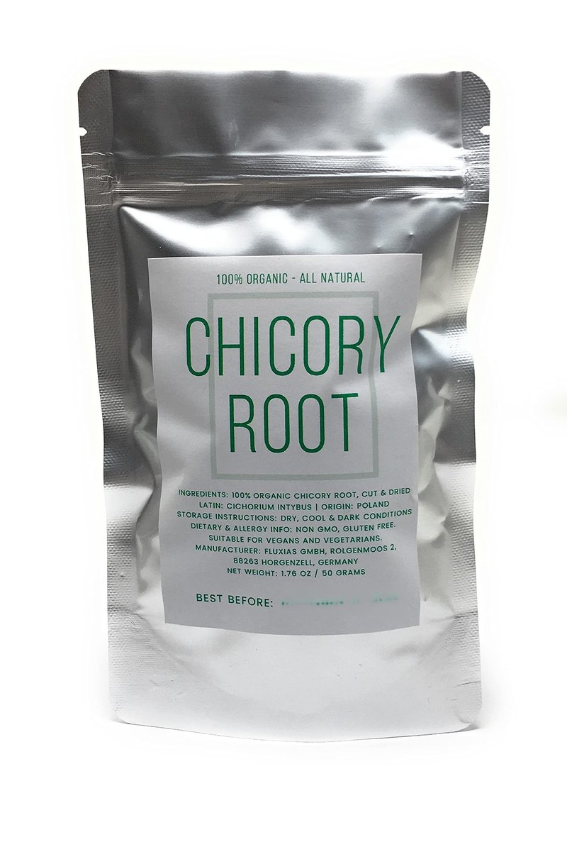 100% Raw Chicory Root, Non Roasted for More Flavor - Cut & Dried Cichorium Intybus - Net Weight: 1.76oz/50g - All Natural