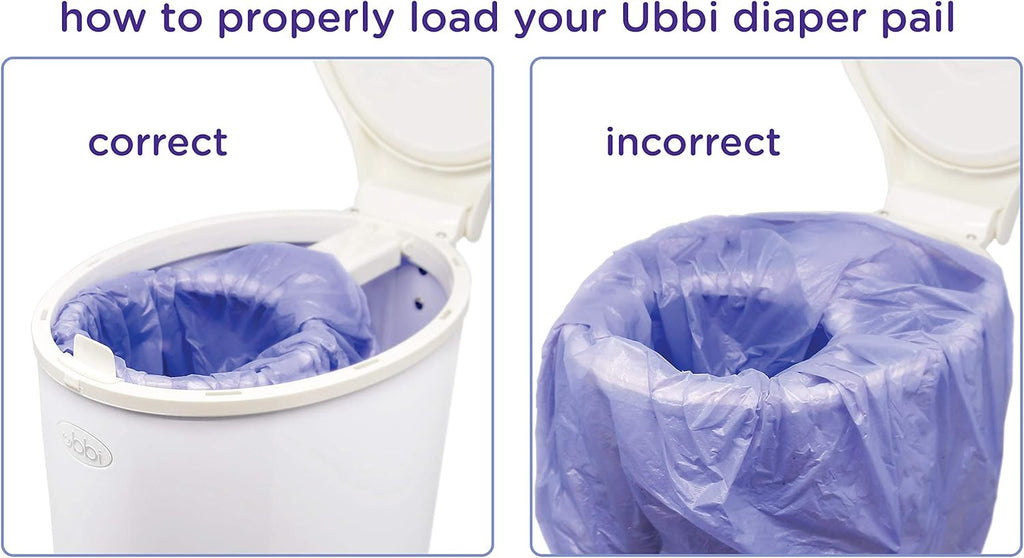 Ubbi Diaper Pail Bags - Disposable Baby Waste Bags, 75 Count, 13-Gallon Size | 3 Pack