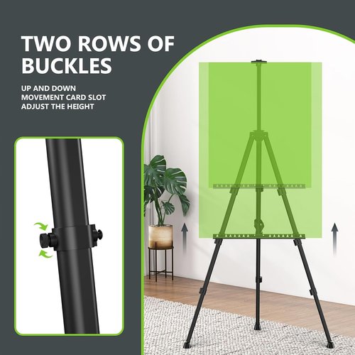 Hemndic 66" Heavy-Duty Easel Stand for Painting - Portable Travel Display Easel (2 Pack)