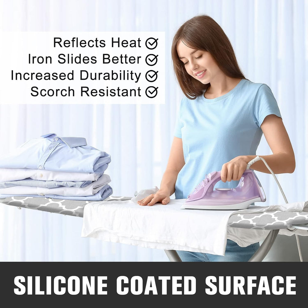 Regine Switzerland Ironing Board Cover - Extra Thick 4-Layer Standard Size 15" x 54" | Scorch & Stain Resistant with Elastic Edge