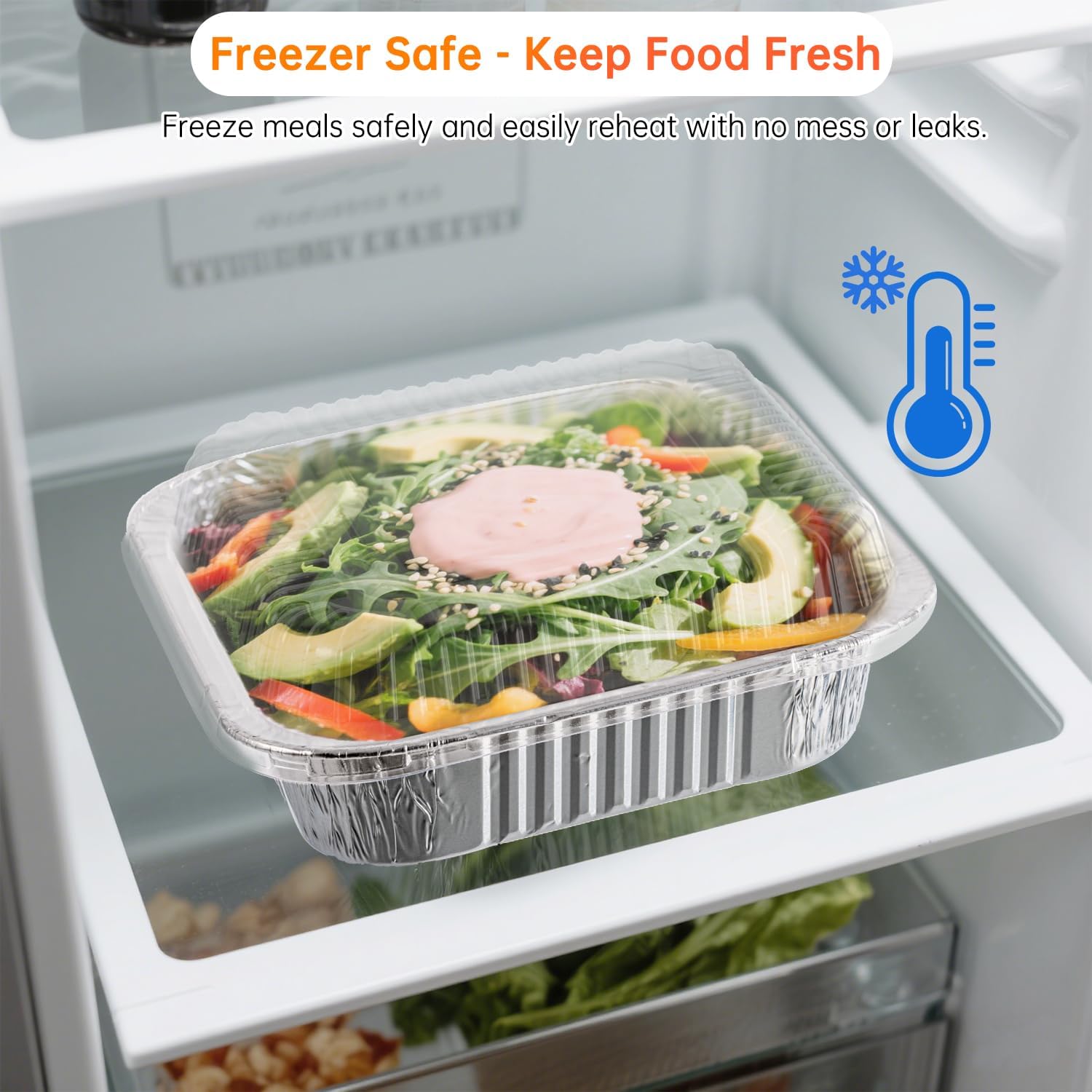 Aluminum Pans 8x8 with Clear Lids - 20 Pack Disposable Baking Trays for Cooking, Heating & Storing