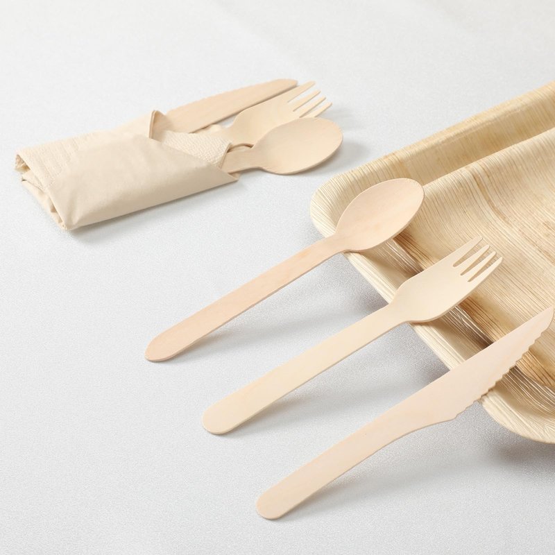 Bokon 350 Pcs Palm Leaf Disposable Dinnerware Set for 50 Guests, 50 Square Palm Leaf Plates 50 Dessert Plates 50 Forks 50 Spoons 50 Knives 50 Cups 50 Paper Napkins for Wedding Birthday Party Supplies