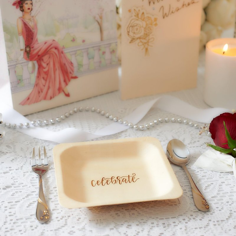 Celebrate Disposable Party Plates – Rustic, Compostable Alternative to Plastic Plates for Birthday Parties, Catering and Special Events (Appetizer, 50-Pack)