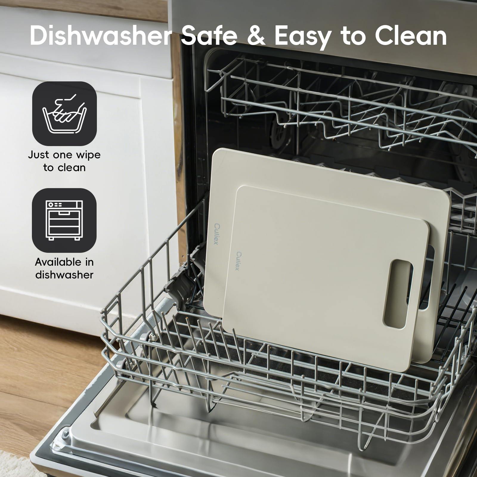 Culiex Wood Fiber Cutting Board Set of 2, Composite Cutting Board for Kitchen, Dishwasher Safe, Non-Toxic, BPA Free, Non-Slip, High Density Chopping Board for Meat Vegetables Fruits