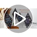 4-Piece Wooden Moon Phase Wall Art Set, Gothic Boho Hanging Decor