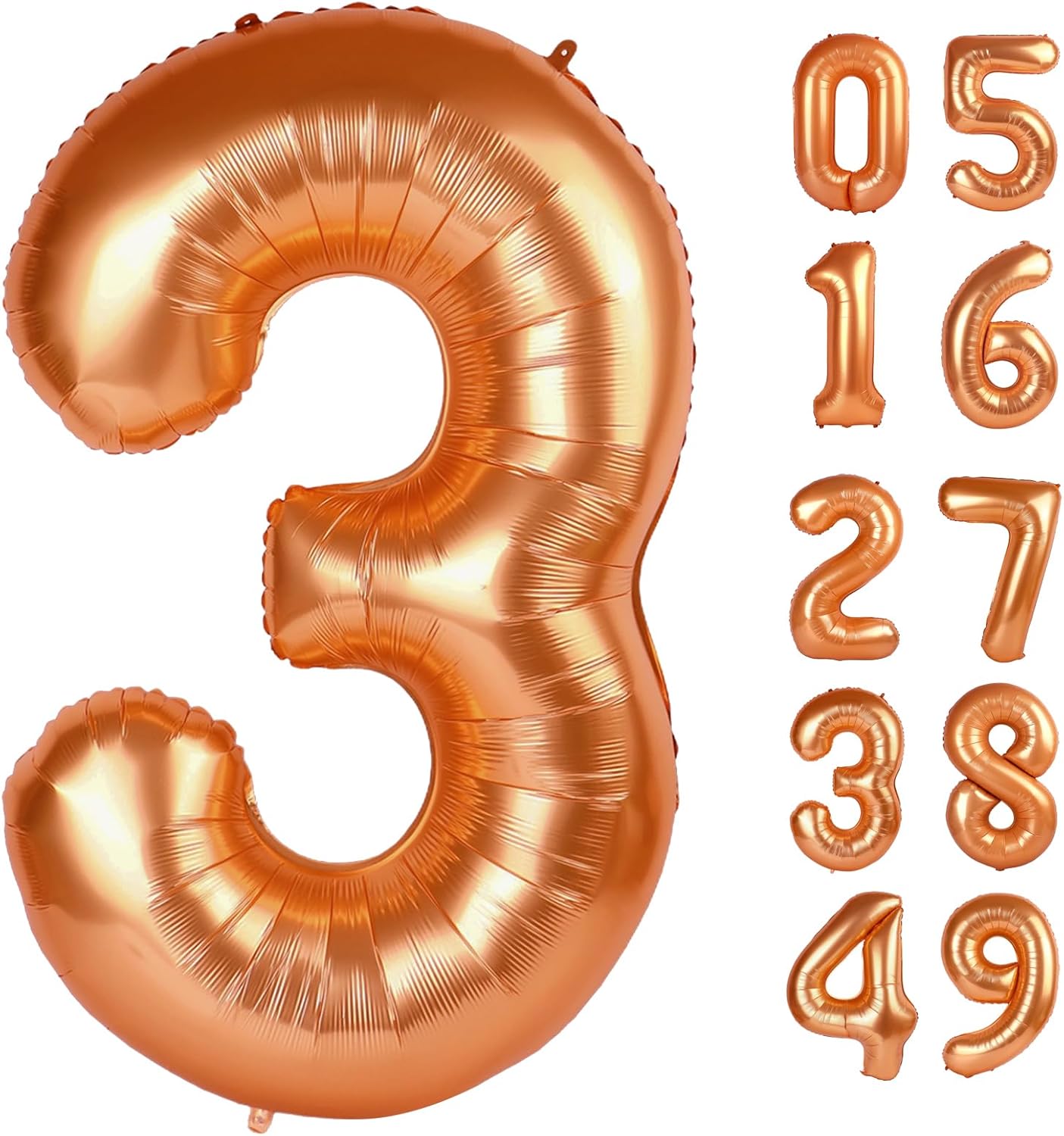 Orange 3 Balloon - 40 Inch Number Balloon for 3rd Birthday Party Decorations | Vibrant Orange Party Supplies