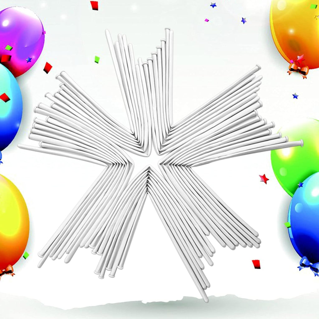 Skiennix 260 White Long Balloons - Thickening Latex Twisting Balloons for Party Decorations | 100 Pcs