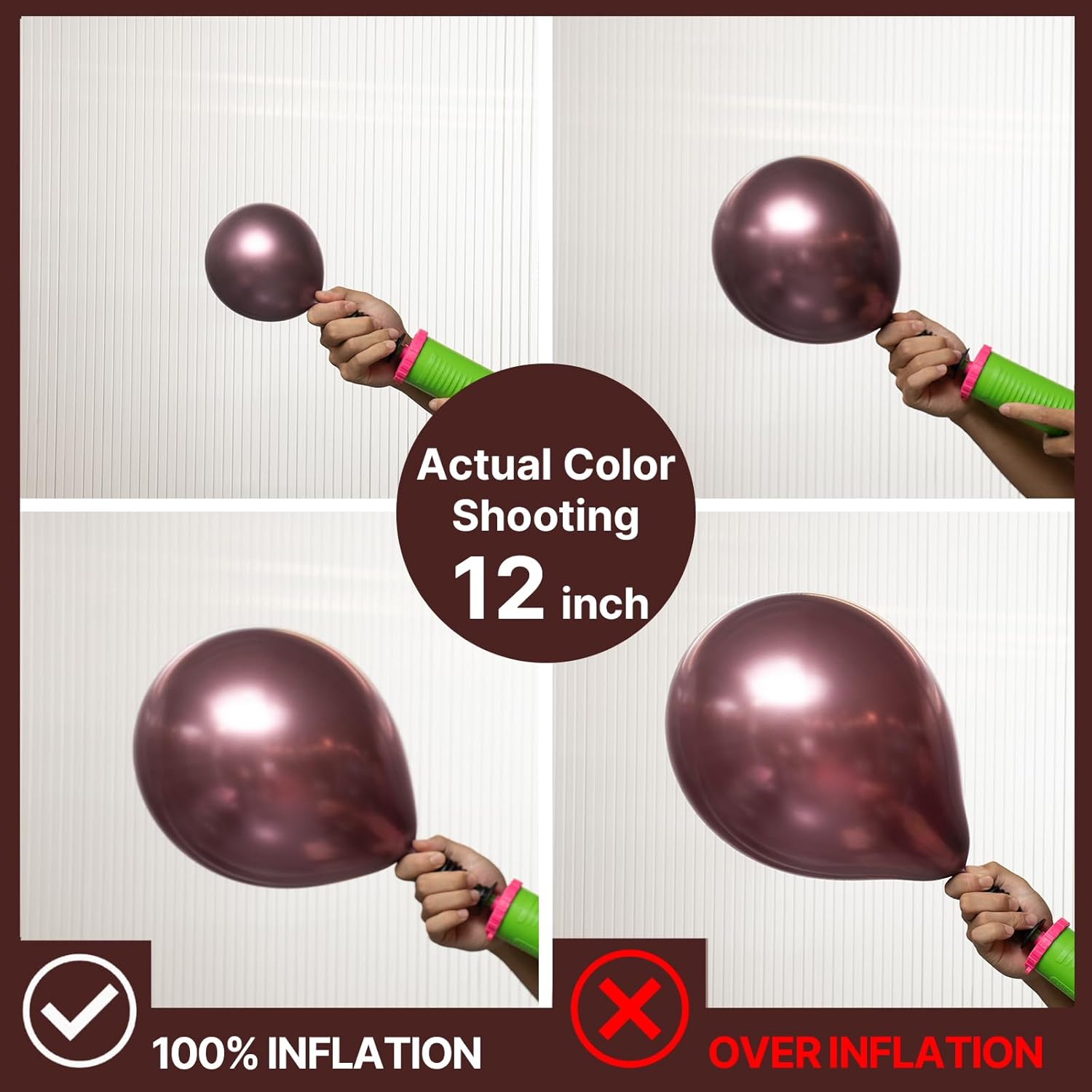 PartyWoo Copper Balloons - 50pcs 12 Inch Bronze Metallic Latex Helium Balloons for Celebrations