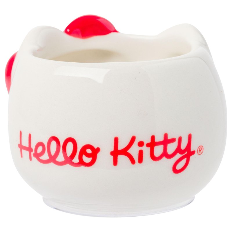 Silver Buffalo Sanrio Hello Kitty Different Color Bows 4 Pack Ceramic 3D Sculpted Mini Cup Set, Perfect as a Sugar, Cream, or Milk Set, 3.5 Ounces