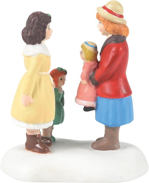 Department 56 Dickens Village Figurine - Girls with Their Dolls, 2.13 Inch, Multicolor