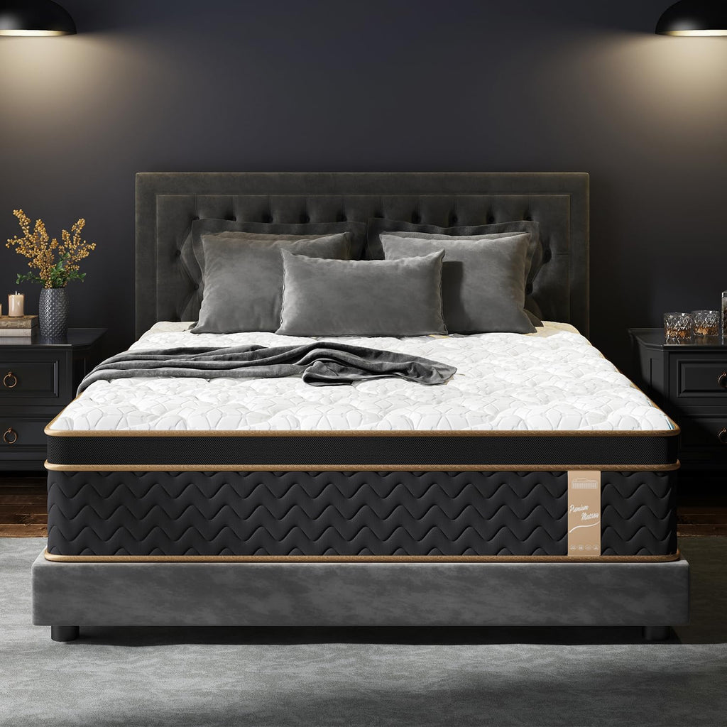 Skiennix Queen Mattress - 12 Inch Cooling Hybrid Bed in a Box with 7-Zone Pocket Springs & Motion Isolation