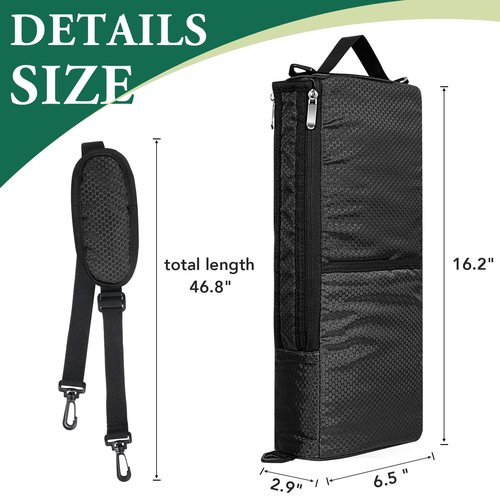 MIAOJIE Golf Cooler Bag - Golf Accessories for Men Women, Holds 6 Cans or 2 Wine Bottles, fits in Golf Bags, Insulated Beer Cooler Bag for Golfing, Beach Days, Picnic - Black