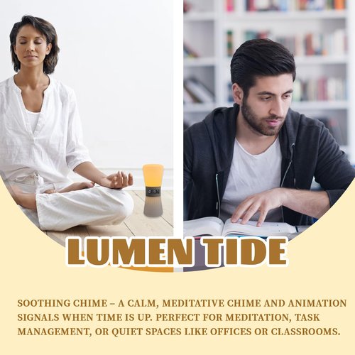 LED Visual Meditation Timer & Digital Hourglass, 1-99 Mins Adjustable Pomodoro Cube, Silent Productivity Tool for ADHD Kids & Adults, Home Office & Deep Work Focus, Rechargeable