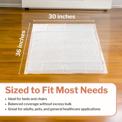 McKesson Disposable Bed Pads - Heavy Absorbency Underpads 30" x 36" | 100 Count for Adults & Babies