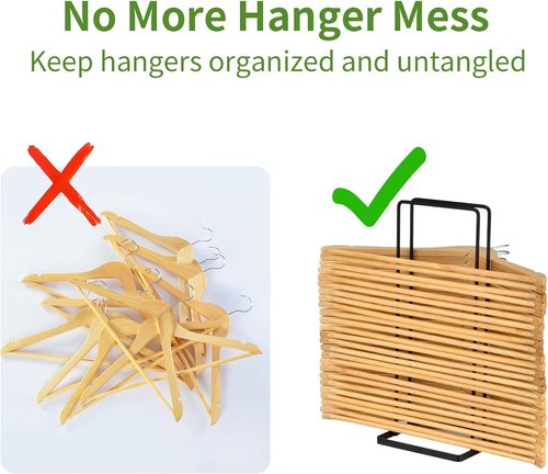 EASTTOWEST Hanger Organizer - Sturdy Black Carbon Steel Rack for 110 Wire Hangers | Closet & Laundry Room Storage