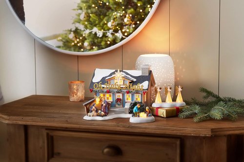 Department 56 Oh Holy Night House & Angels Figurine Set - Lit Building, 6.46 Inch, Multicolor