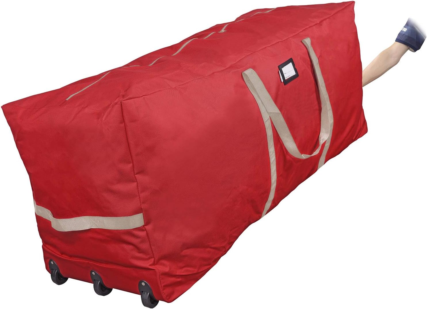 ProPik Christmas Tree Storage Bag - Extra Large Heavy Duty with Wheels | Fits Up to 9 ft Trees, 28"x16"x60", Red