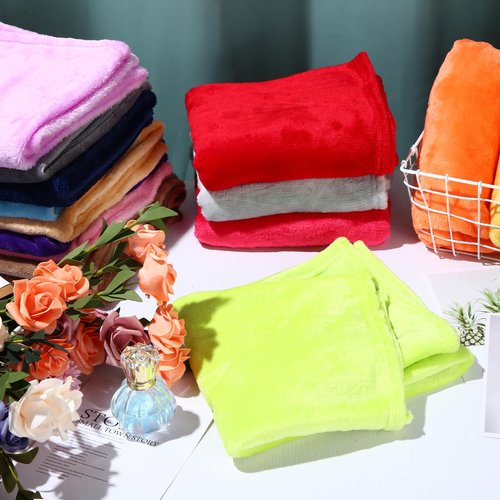 Kinlop 16 Pcs Fuzzy Baby Blankets Bulk, 39 x 27 Inch Soft Kid Blankets, Cozy Lightweight Warm Fleece Throw, for Spring Summer Infant Toddler Girls Boys, Crib Preschool Bedding (Bright Color)