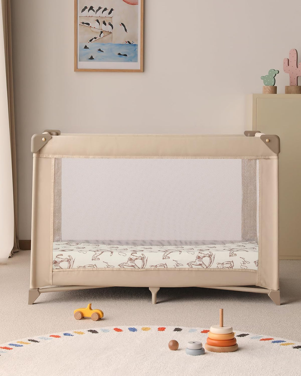 Yoofoss Baby Pack and Play Sheets - Ultra Soft 2-Pack Fitted Mini Crib Sheets for Boys & Girls | 38x26 Rocking Horse Design