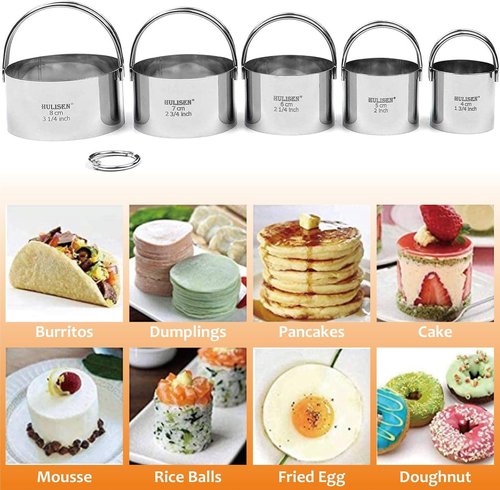 HULISEN Pastry Cutter Set - Stainless Steel Dough Blender & Biscuit Cutter - 4-Piece Baking Tools