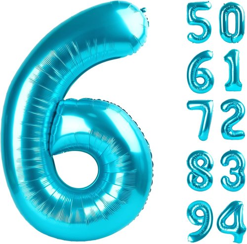 Blue Number 6 Balloon by [Brand Name] - 40 Inch Birthday Decoration - Perfect for 6th Birthday Party