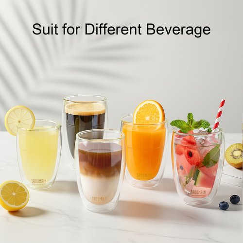 SADOMAIN Glass Tea Cup with Infuser and Lid, Tea Infuser Mug in 12 OZ/350ML, Heat-Proof Double Wall Glass Tea Cup, 100% Plastic-Free Tea Mug with Lid and Strainer, Keeps Drinks Hot/Cold Longer Time
