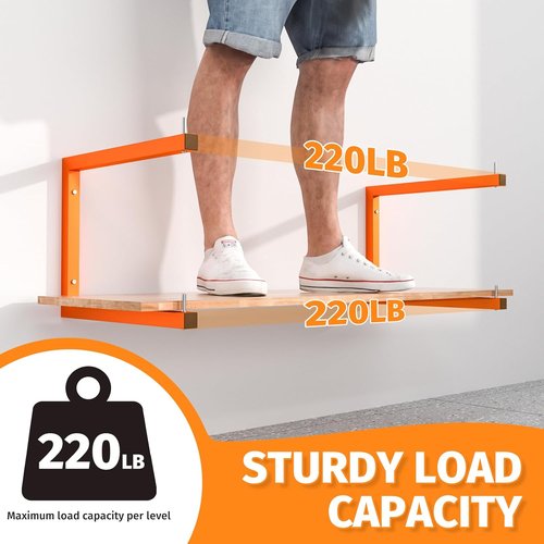 6 Pack Lumber Storage Rack - Heavy-Duty Wall-Mounted Wood Organizer | 1320 lb Capacity | Indoor/Outdoor Use