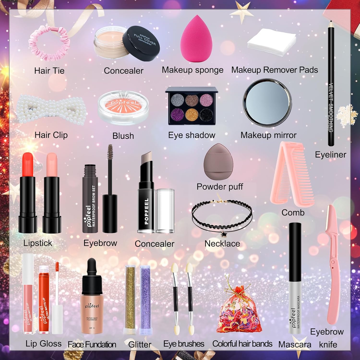 Regine Switzerland Makeup Advent Calendar 2025 - Christmas Countdown Gift Set for Teens & Women | 24 Individually Boxed Items