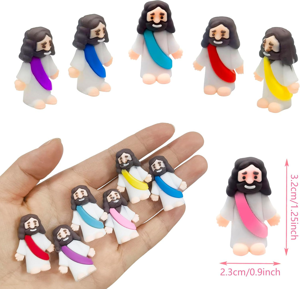 Skiennix 24 Pcs Prefilled Easter Eggs - Mini Jesus Figurines for Kids' Easter Egg Hunt & Basket Stuffers