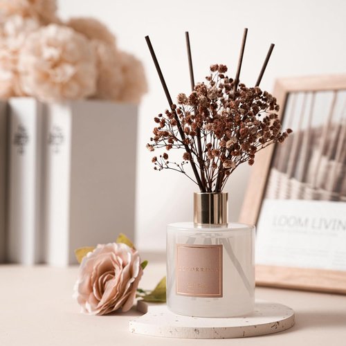 Cocorrína Reed Diffuser Set - Satin Rose Scented Home Fragrance with Sticks | Elegant Bathroom Decor