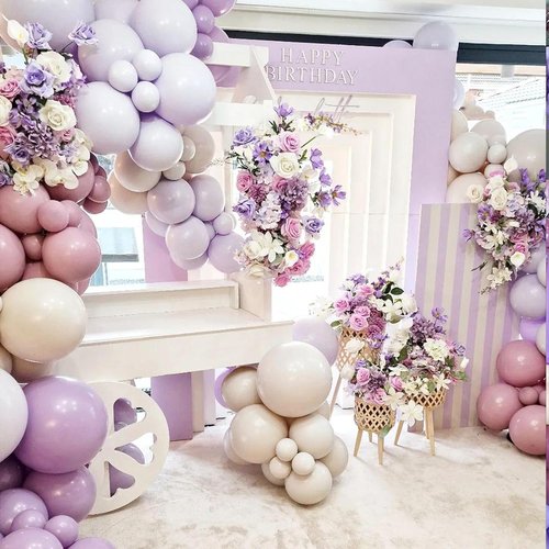 Light Purple Balloons - Double Stuffed Pastel Macaron Lavender | 18, 12, 10, 5 Inch for Parties & Events