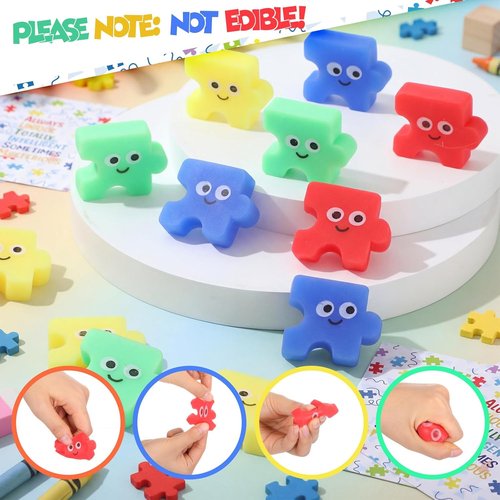 Hollowfly Autism Awareness Fidget Puzzle Stress Balls - 24 Sets with Inspirational Cards for Relief
