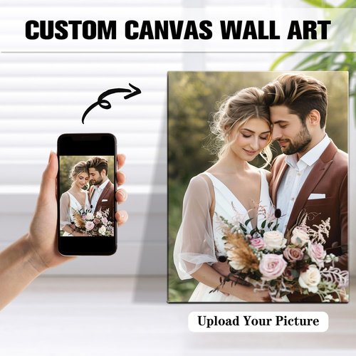 karani Custom Canvas Prints with Your Photos, Personalized Wall Art for Home Decor, Unique Personalized Gifts for Wedding, Birthday, Family & Friends, Ready to Hang Canvas Prints 8x10