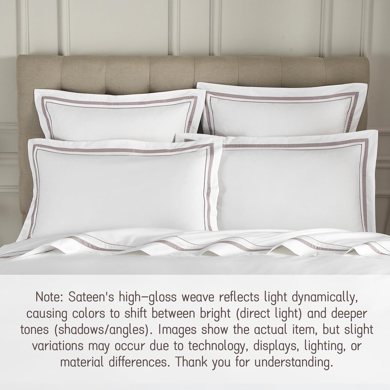 Ranznaz White Pillow Shams King Size Set of 2, 100% Cotton 400TC Sateen Luxury Hotel Pillowcases, Piping Oxford Pillow Cases with Envelope Closure for Bedding Linen, 20x36 Inches