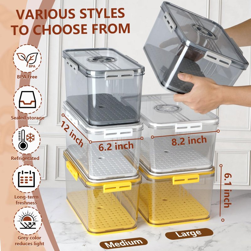 SHTALHST Large Bread Box For Kitchen Countertop,Bread Containers Storage Airtight Loaf,Plastic Breadbox,Bread Storage For Homemade Bread,Clear Fresh Bread Keeper
