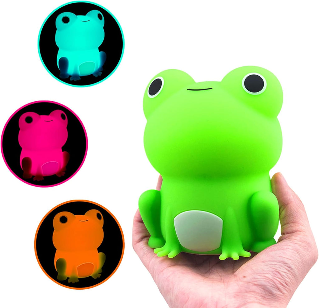 OkiyiD Frog Night Light - Rechargeable Dimmable Touch Control Bedside Lamp for Kids | Portable Nursery Gift