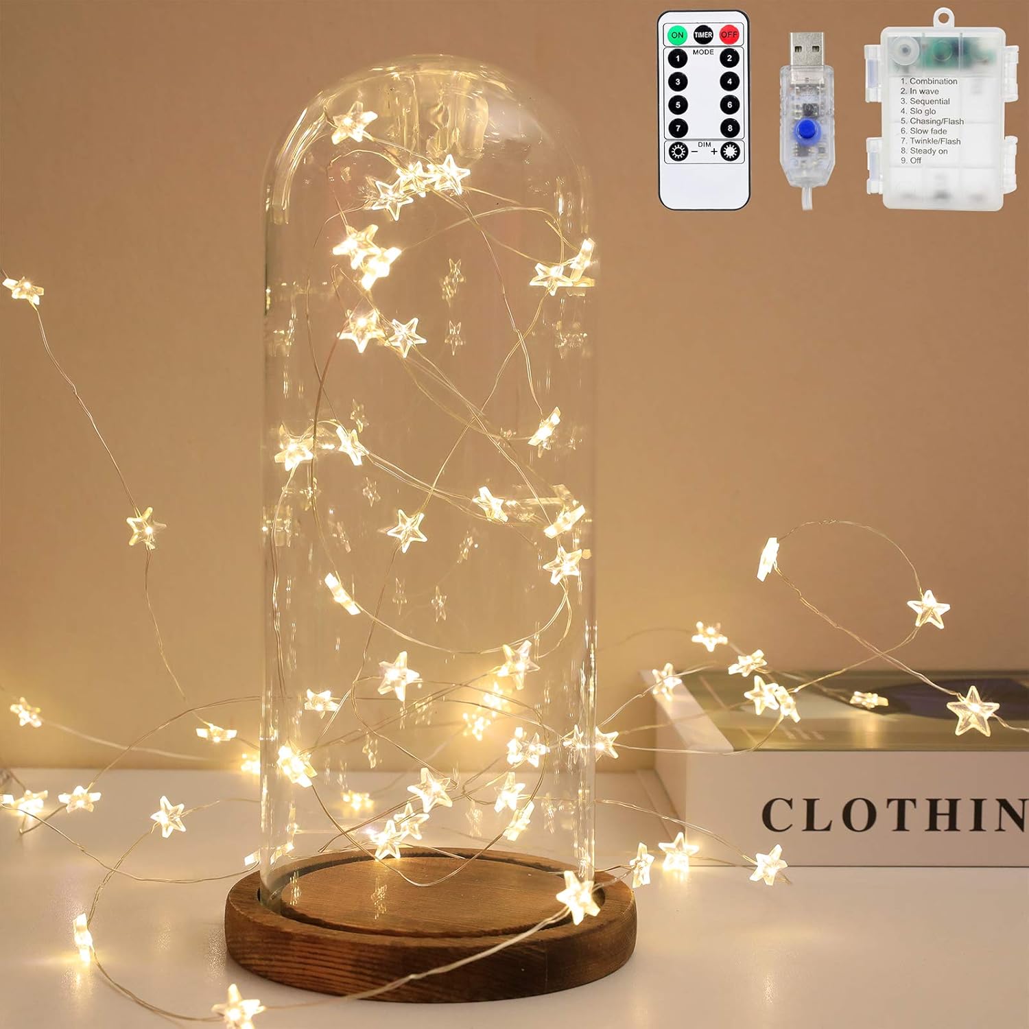 Twinkle Star 40 LED String Lights - Waterproof Fairy Lights with Remote Control | 13ft Indoor/Outdoor Decor