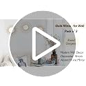 3-Piece Gold Sunburst Wall Mirror Set, Decorative Modern Metal Wall Art Decor