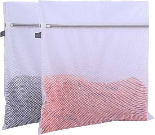 Kimmama Mesh Laundry Wash Bags - Lingerie & Delicates Protection | 2XXL White & Grey Zipper