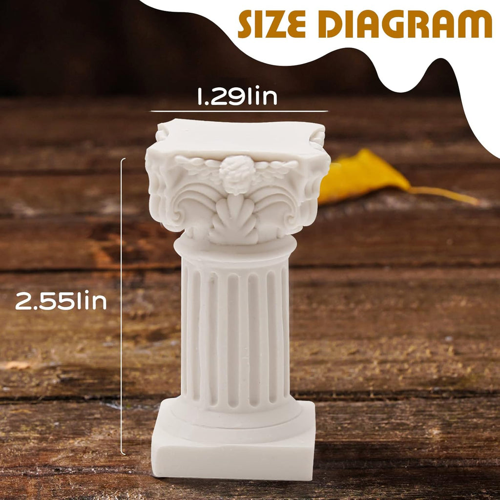 Saihisday Mini Roman Pillar Greek Columns - 5Pcs Resin Artistic Ornaments for Wedding Decor | 1.18" x 1.18" x 2.56" (White)