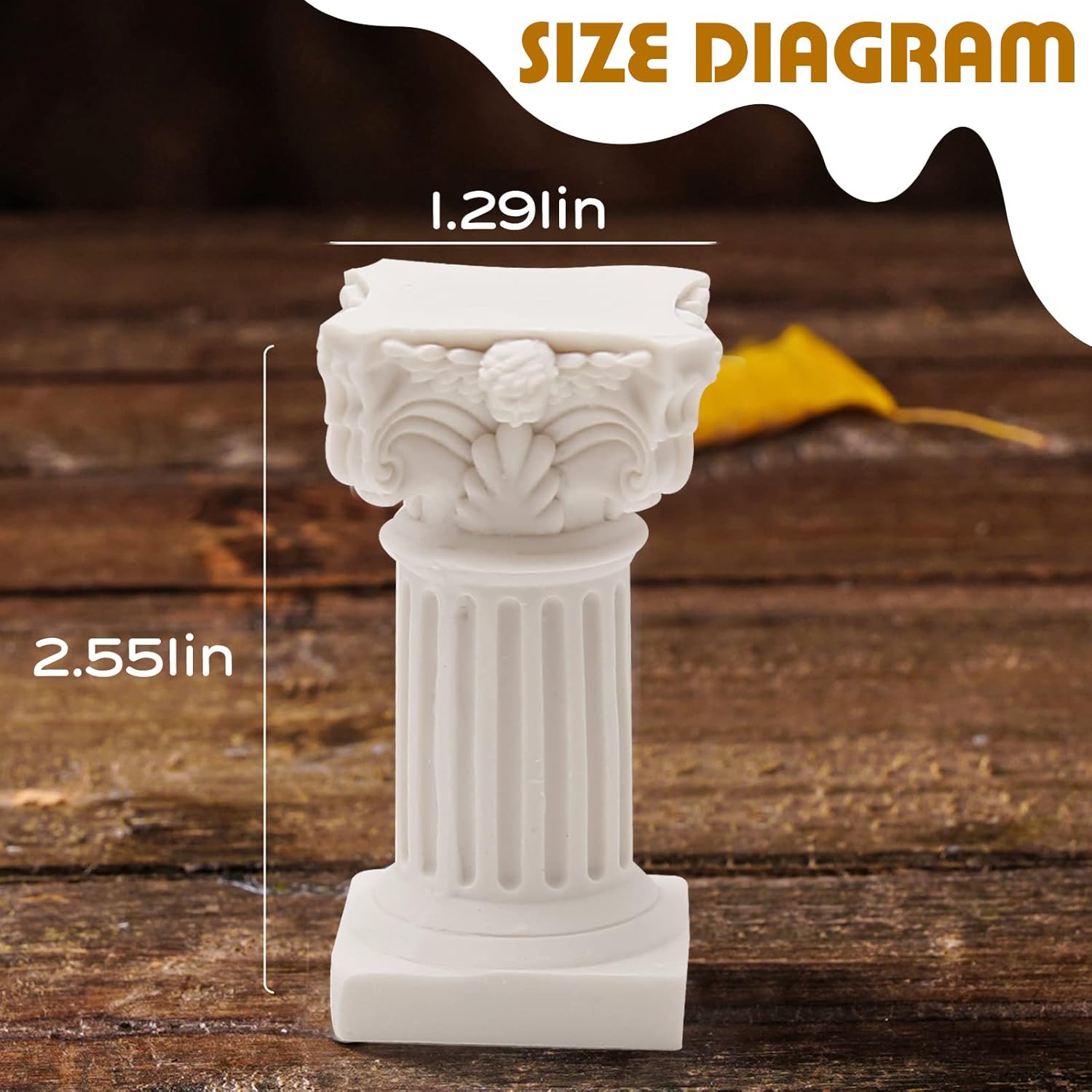 Saihisday Mini Roman Pillar Greek Columns - 5Pcs Resin Artistic Ornaments for Wedding Decor | 1.18" x 1.18" x 2.56" (White)