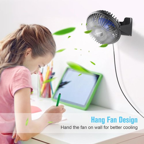 BESKAR USB Small Desk Fan - Portable 3-Speed Personal Fan with 360° Rotation | Quiet Operation, 3.9 ft Cord