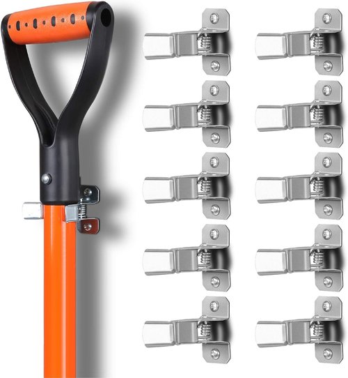 HORUSDY Spring Grip Mop and Broom Holder - 10 Pack for Efficient Storage | Organize Shovels, Rakes, Mops