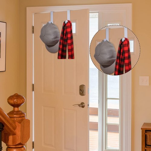 Jetec Over The Door Clothes Hooks - 8 Pcs White Hanging Hanger Set for Home & Kitchen | 4.72 Inch Long